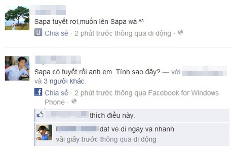 Tuyết Sa Pa phủ trắng... Facebook - 13 Những vị khách du lịch đầu tiên đặt phòng tại khu du lịch Sapa để ngắm tuyết