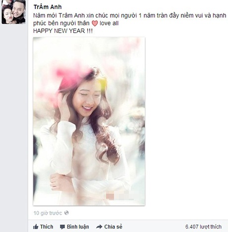 Hot girl Trâm Anh chúc mừng năm mới