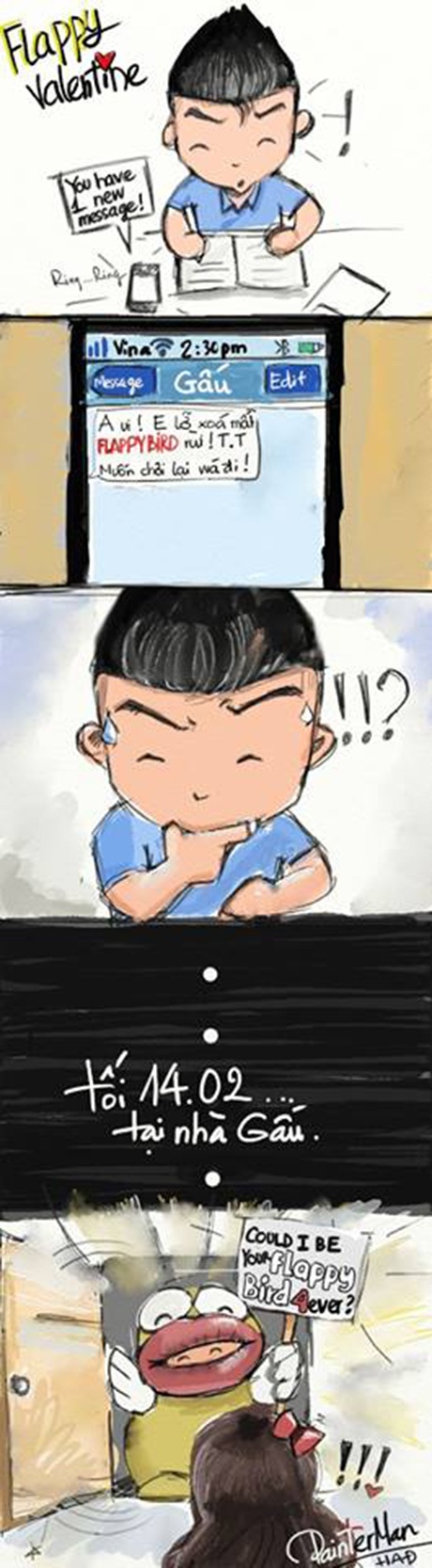 Quà Valentine cho gấu (người yêu) nghiện Flappy Bird