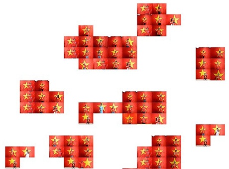 Nhiếp ảnh trẻ ghép bản đồ Việt Nam từ chân dung 1.500 người - 4 Quần đảo Trường Sa trên tấm bản đồ được phóng to