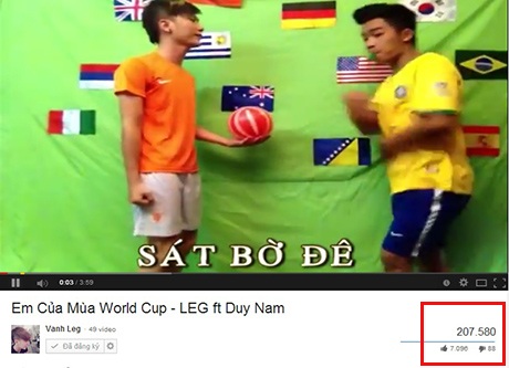 Clip nhạc chế hài hước "Em của mùa World Cup" - 1 Clip nhạc chế Em của mùa World Cup hút hơn 200.000 lượt xem chỉ sau 9 tiếng