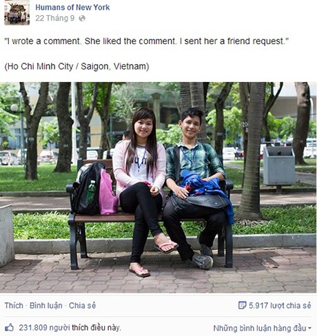 Cặp đôi Sài Gòn lên Facebook nước ngoài hút 200.000 "like” - 1 Bức ảnh hút hơn 200.000 lượt Like trên Facebook