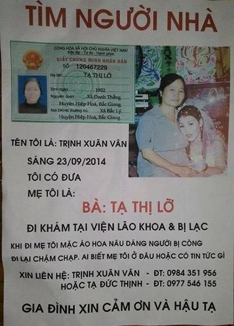 Nữ sinh ĐH Thương mại lên facebook đăng tin tìm bà bị lạc - 1 Thông tin tìm bà đi lạc của nữ sinh ĐH Thương mại được nhiều người quan tâm, giúp đỡ