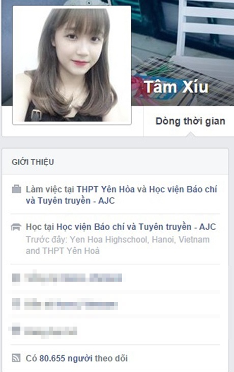 Nữ sinh trường Báo xinh xắn hút 80.000 người theo dõi - 2 Trang Facebook của Tâm có hơn 80.000 người theo dõi