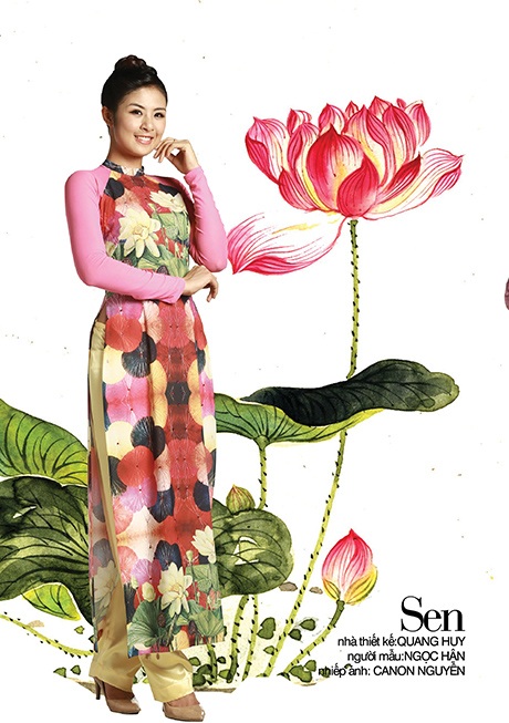 Ngọc Hân là người mẫu cho các thiết kế áo dài được trình diễn vào ngày 18/10 tới