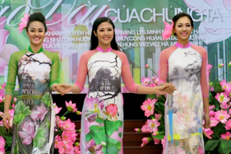 Ngọc Hân ra mắt bộ sưu tập áo dài của mình tại buổi họp báo trước thềm show “Áo dài của chúng ta”