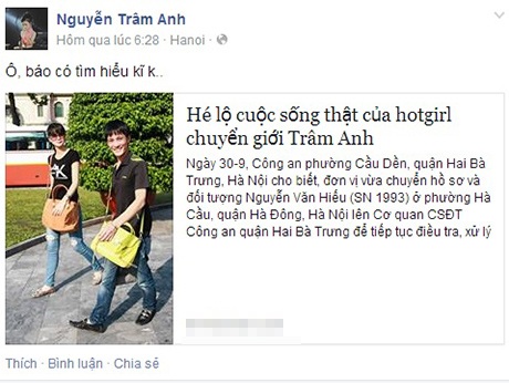 “Hotgirl” bất ngờ gặp rắc rối vì trùng tên với... nghi phạm ma túy - 4 Trâm Anh mong các trang mạng tìm hiểu kĩ trước khi đăng bài