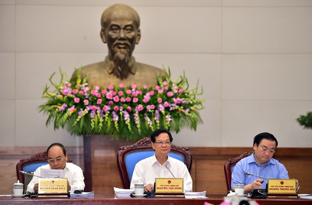 Thủ tướng yêu cầu điều hành tỷ giá theo tín hiệu thị trường - 1 Thủ tướng Nguyễn Tấn Dũng đã chủ trì phiên họp Chính phủ thường kỳ tháng 5/2015.