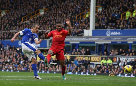 Dẫn trước 2 bàn, Liverpol vẫn để Everton “cưa điểm” - 2 Song Everton với quyết tâm và phong độ rất cao đã nhanh chóng đưa trận đấu trở lại vạch xuất phát