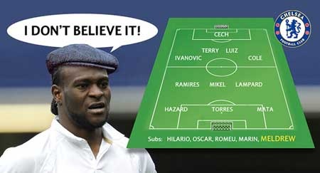 Những bức biếm họa bóng đá “đỉnh” nhất của năm 2012 (Phần 2) - 6 Tân binh Victor Moses không tin nổi vào mắt mình rằng anh chỉ là dự bị...của dự bị ở Chelsea
