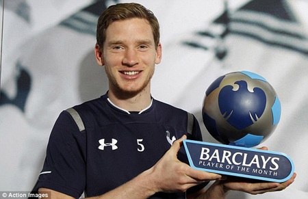 Tháng 3 ở Premier League: Vertonghen và David Moyes xuất sắc nhất - 1 Vertonghen vừa “thủ” hay, vừa “công” tốt với 3 pha lập công tháng qua ở Premier League