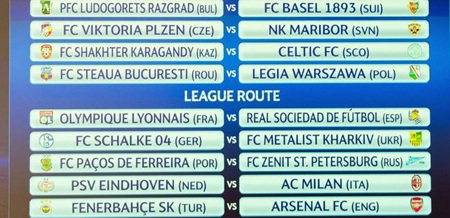 Bốc thăm play-off Champions League: Arsenal, AC Milan gặp khó