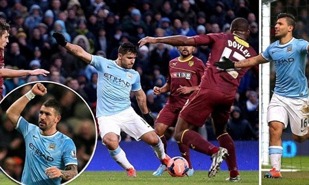 Aguero lập hat-trick, Man City ngược dòng hạ gục Watford - 1 Cú hat-trick của Aguero đã giúp Man City ngược dòng trước Watford