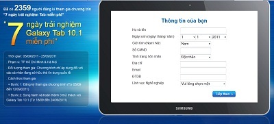 Trải nghiệm Samsung Galaxy Tab 10.1 miễn phí - 1 Trải nghiệm Samsung Galaxy Tab 10.1 miễn phí - 1