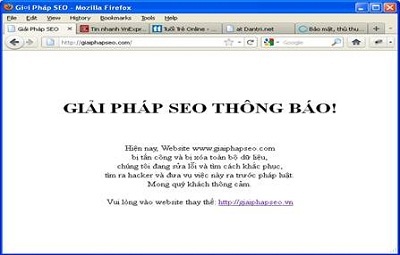 Website Giải Pháp SEO bị hack - 1