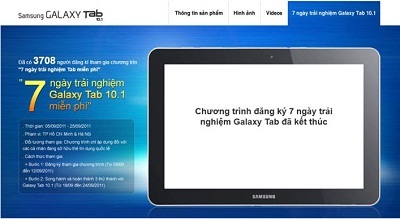 Thử vận may để trải nghiệm Galaxy Tab 10.1 miễn phí - 2 Thử vận may để trải nghiệm Galaxy Tab 10.1 miễn phí - 2