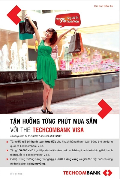 Tận hưởng từng phút mua sắm với thẻ Techcombank Visa - 2 Tận hưởng từng phút mua sắm với thẻ Techcombank Visa - 2