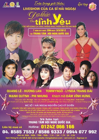 “Dạ khúc cho Tình yêu” - Ba cặp song ca vàng hải ngoại hội ngộ - 1 “Dạ khúc cho Tình yêu” - Ba cặp song ca vàng hải ngoại hội ngộ - 1