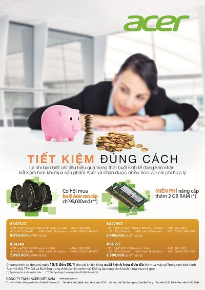 Háo hức với chương trình tiết kiệm mới của Acer - 3 Háo hức với chương trình tiết kiệm mới của Acer