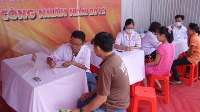 Ngày hội chăm sóc sức khỏe công nhân năm 2012