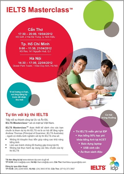 Hãy tham dự “IELTS Masterclass 2012” cùng IDP Education - 1 Hãy tham dự “IELTS Masterclass 2012” cùng IDP Education