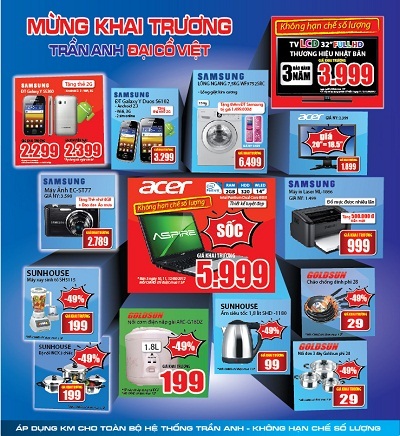 “Đón bão khuyến mại” mừng khai trương Trần Anh Đại Cồ Việt - 3 “Đón bão khuyến mại” mừng khai trương Trần Anh Đại Cồ Việt