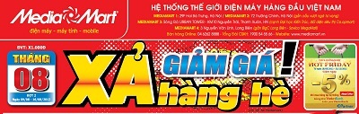 Giảm giá xả hàng hè – Media Mart tặng ngay 3.500 phần quà giá trị - 1 Giảm giá xả hàng hè – Media Mart tặng ngay 3.500 phần quà giá trị