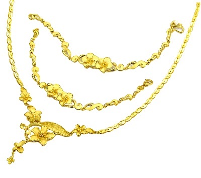 Sắm sản phẩm Lộc Phát Tài 99.9 & 999.9 để hưởng nhiều ưu đãi hấp dẫn - 2 Bộ Trang sức Vòng cổ, lắc tay vàng 999.9