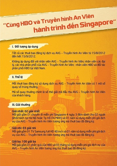 Cùng HBO và AVG - Truyền hình An Viên hành trình đến Singapore - 2 Giải thưởng của chương trình
