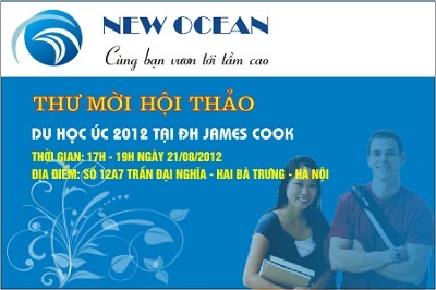 Thư mời hội thảo du học Úc - Đại học James Cook - 1 Thời gian: