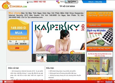 Nhiều website mua theo nhóm bán Kaspersky dỏm - 2 Nhiều website mua theo nhóm bán Kaspersky dỏm