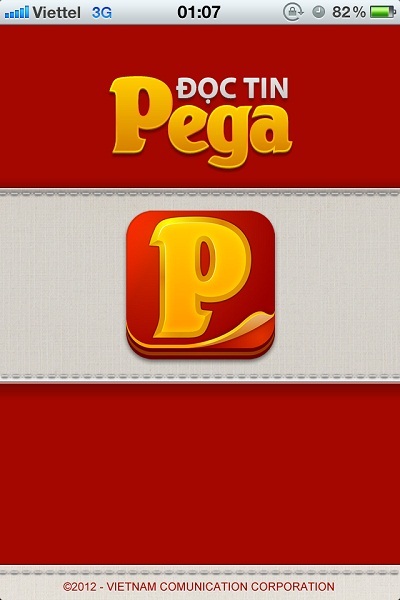 Giao diện khởi động của Pega.