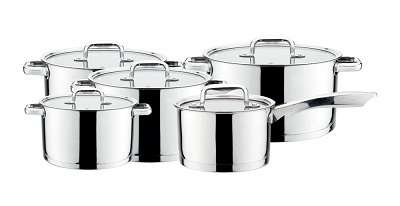 Bộ nồi quánh Inox 5 đáy của Tập đoàn gia dụng Châu Âu- Elmich, giá bán lẻ 4.100.000 vnđ.