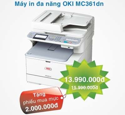 Máy in laser màu OKI tung 1,2 tỉ kích cầu 2012 - 2 Máy in đa năng OKI MC361dn