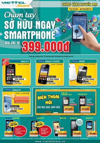 Tháng vàng Smartphone tại Viettelstore - 1 Tháng vàng Smartphone tại Viettelstore
