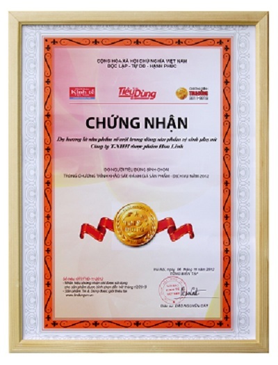 Chứng nhận “Dạ Hương là sản phẩm số 1 trong dòng sản phẩm vệ sinh phụ nữ”