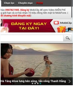Thư giãn cùng clip hot với MobiClip