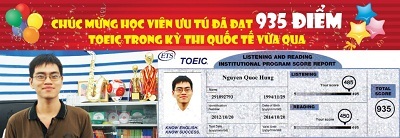 Nguyễn Quốc Hùng - Chủ nhân của chứng chỉ TOEIC quốc tế 935 điểm.