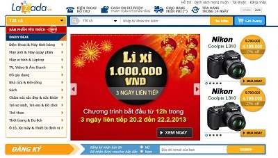 Giao diện mới của Lazada.vn.