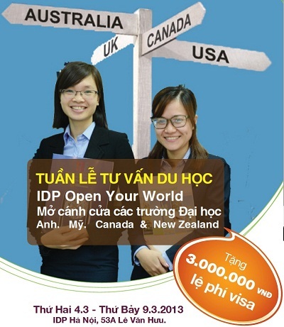 IDP Opens Your World: Mở cánh cửa vào các trường Đại học Anh - Mỹ - Canada - Newzealand - 1 Lợi thế về giáo dục của IDP!
