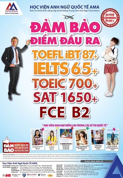 AMA đảm bảo đầu ra chứng chỉ SAT 1850+ - 1 Active Learning