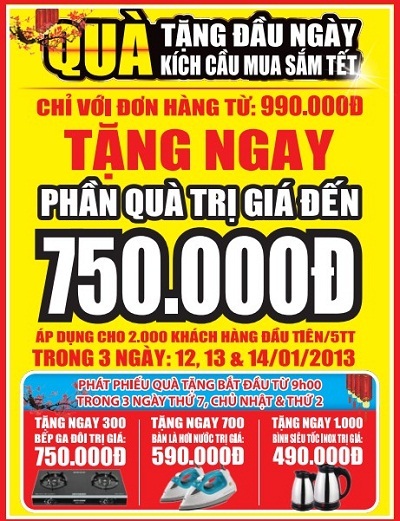 Quà tặng đầu ngày - Kích cầu mua sắm tết - 2 Quà tặng đầu ngày - Kích cầu mua sắm tết