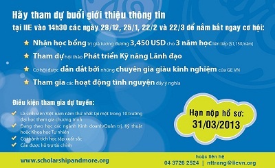 Học bổng 70 triệu đồng từ quỹ GE Foundation Scholar-Leaders 2013 - 2 Danh sách 10 trường đại học tham gia chương trình: