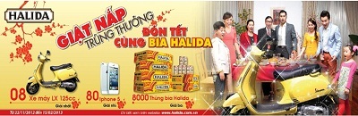 Rước lộc xuân, khuân quà Tết cùng Halida - 2 Vui Tết cùng Halida, trúng thưởng xe tay ga.