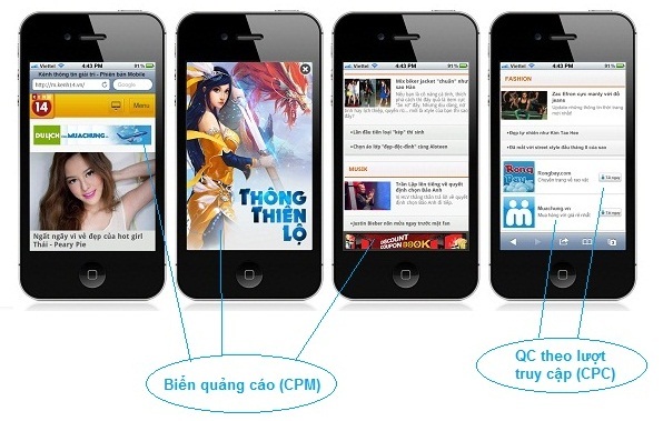 Quảng cáo trên di động tại Việt Nam: Thị trường tiềm năng - 2 Hình ảnh các sản phẩm quảng cáo trên di động do Admarket Admicro cung cấp