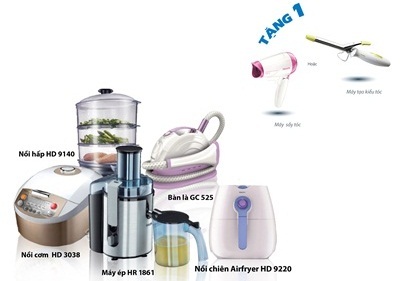 Thực đơn ngày hè ngon, bổ, an toàn và dễ nấu - 2 Hè 2013, mua các mẫu đồ điện gia dụng của Philips được tặng máy sấy tóc hoặc máy tạo kiểu tóc