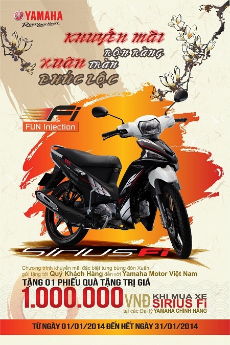 Yamaha Motor Việt Nam tưng bừng khuyến mãi Tết cho Sirius Fi