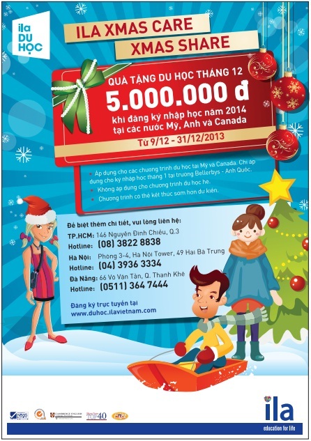 Quà tặng giáng sinh duy nhất trong năm dành cho chương trình du học ILA - 1 Quà tặng giáng sinh duy nhất trong năm dành cho chương trình du học ILA