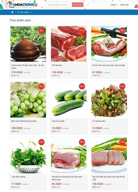 "Đi chợ online" - Xu hướng mới tiện lợi cho các bà nội trợ - 3 Giao diện Đi chợ online trên Muachung.vn