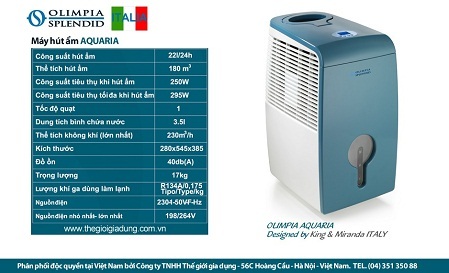 Máy hút ẩm Aquaria - Ngăn chặn bệnh tật cho người già và trẻ em - 2 Thông tin và Tư vấn sản phẩm xin liên hệ:
